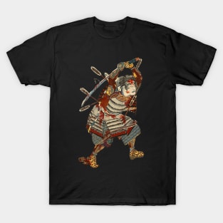 Samurai in Combat Ukiyo-e Design by Utagawa Kuniyoshi T-Shirt